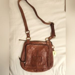 Leather Fossil crossbody purse